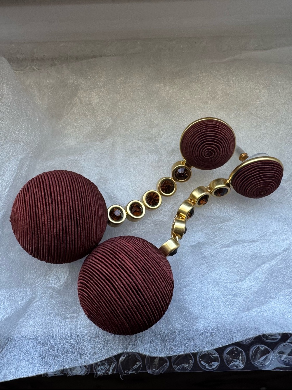 Brown Drop Lantern Earrings- BRANDNEW